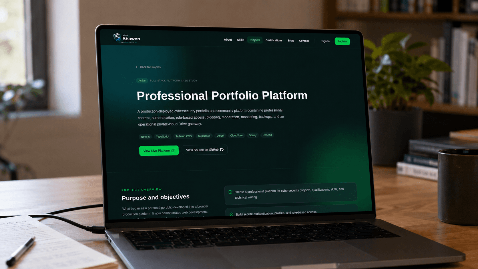 Professional Portfolio Platform preview